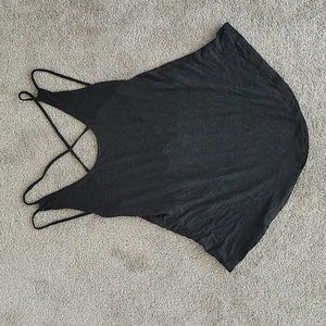 Charcoal gray strappy tank
